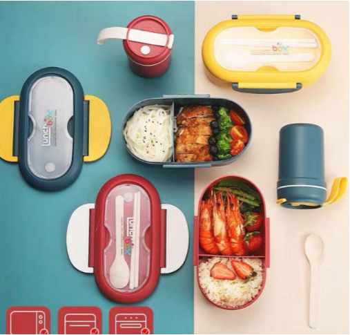 2 Piece Lunch Box with Soup/Juice/Water Cup